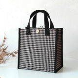 Canvas Women Handbag High Check Small Square Bag Tote Bag