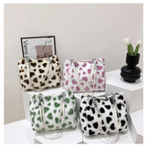 Winter Women Shoulder Bags Large Capacity Tote Handbags Plush Warm Bags