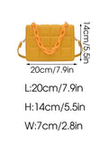 Plaid Flap Shoulder Crossbody Bag Chain PU Leather Handbag Tote Clutch
