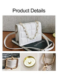 Plaid Flap Shoulder Crossbody Bag Chain PU Leather Handbag Tote Clutch
