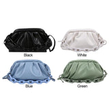 Vintage Shoulder Bag Women Chain Small Clip Solid PU Cloud Crossbody Bags