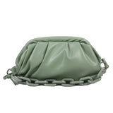 Vintage Shoulder Bag Women Chain Small Clip Solid PU Cloud Crossbody Bags