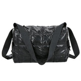 Pleated Quilted Cotton Crossbody Bag Zipper Handbag