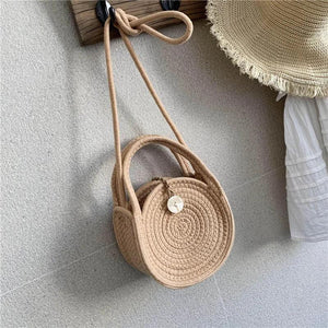 Cotton Crossbody Shoulder Bag for Women Small Beach Handbag