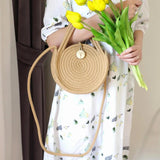 Cotton Crossbody Shoulder Bag for Women Small Beach Handbag