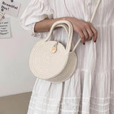 Cotton Crossbody Shoulder Bag for Women Small Beach Handbag