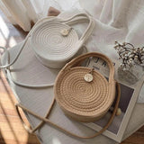 Cotton Crossbody Shoulder Bag for Women Small Beach Handbag