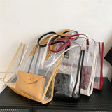 Transparent PVC Shoulder Bags Waterproof Jelly Large