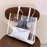 Transparent PVC Shoulder Bags Waterproof Jelly Large