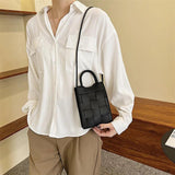 Women Messenger Phone Bag PU Leather Handbag Shoulder Bag Mini Weave