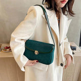 Corduroy Armpit Shoulder Bag Small Square Casual Women Handbag