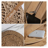 Round Straw Shoulder Bag For Women Woven Raffia Handbag Summer Beach Tote
