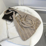 Unique Hollow Knitted Shoulder Bag for Women Large Capacity Tote Bag