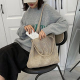 Unique Hollow Knitted Shoulder Bag for Women Large Capacity Tote Bag