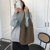 Unique Hollow Knitted Shoulder Bag for Women Large Capacity Tote Bag