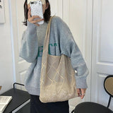 Unique Hollow Knitted Shoulder Bag for Women Large Capacity Tote Bag