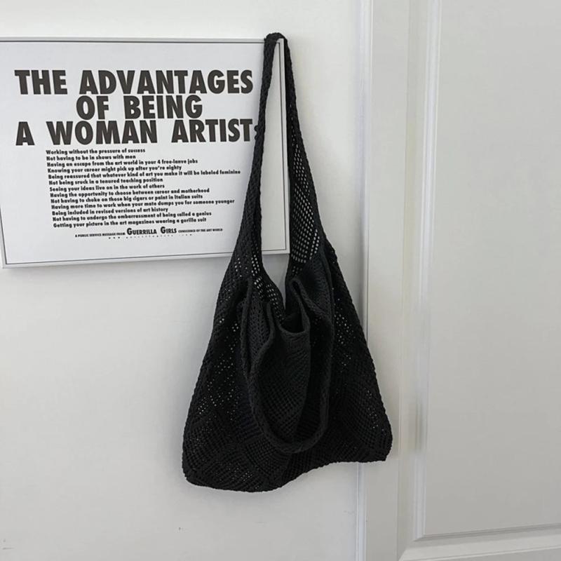 Unique Hollow Knitted Shoulder Bag for Women Large Capacity Tote Bag