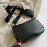 Embroidered Chain Messenger Bag with Purse for Weekend Vacation