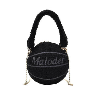 Plush Basketball Crossbody Shoulder Bag Tote Handbag Messenger Satchel