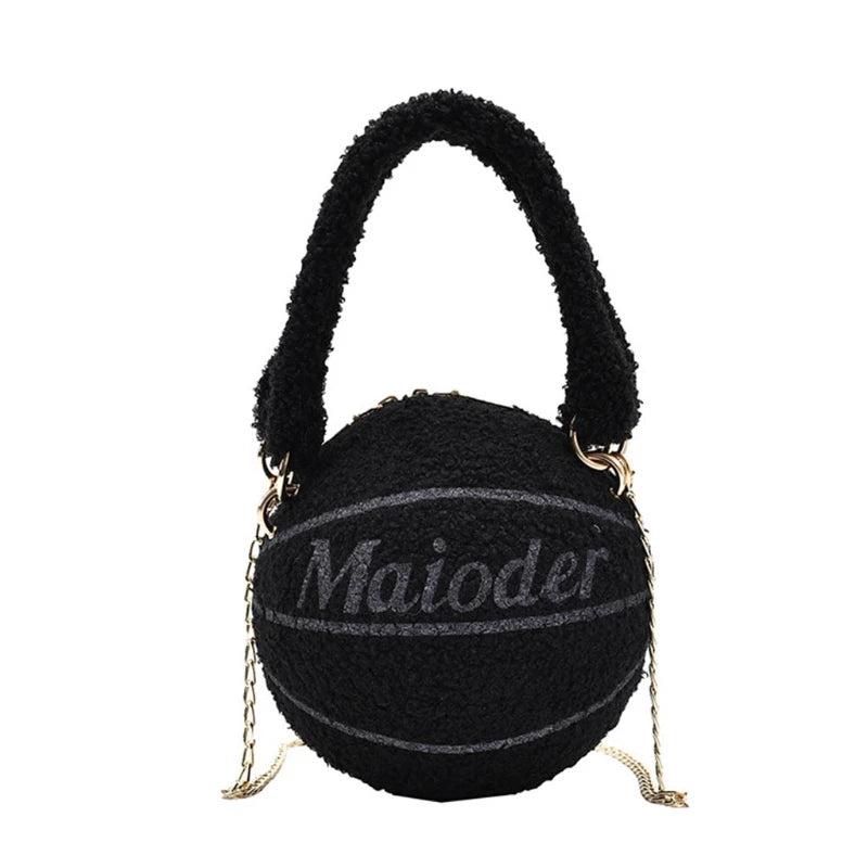 Plush Basketball Crossbody Shoulder Bag Tote Handbag Messenger Satchel