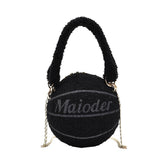 Plush Basketball Crossbody Shoulder Bag Tote Handbag Messenger Satchel