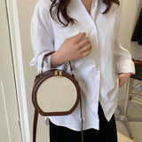 Metal Chain Mini Round Crossbody Bag for Ladies