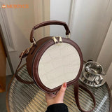 Metal Chain Mini Round Crossbody Bag for Ladies