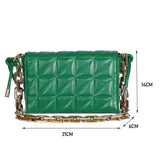 Women Retro Checkered Pattern PU Leather Handbags Crossbody Messenger Bag