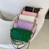 Women Retro Checkered Pattern PU Leather Handbags Crossbody Messenger Bag