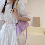Women Retro Checkered Pattern PU Leather Handbags Crossbody Messenger Bag