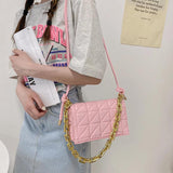 Women Retro Checkered Pattern PU Leather Handbags Crossbody Messenger Bag