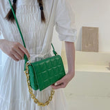 Women Retro Checkered Pattern PU Leather Handbags Crossbody Messenger Bag