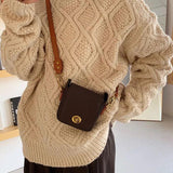 Mini Shoulder Bag Vintage Pu Leather Women Small Square Crossbody Bags