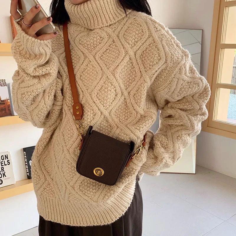 Mini Shoulder Bag Vintage Pu Leather Women Small Square Crossbody Bags