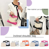 Female Two Piece PVC Shoulder Strap Messenger Pack Heart Bag
