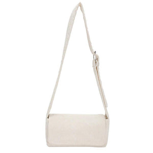 Corduroy Crossbody Bag Casual Purse Square Flip Shoulder Handbag for Women
