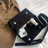 Corduroy Crossbody Bag Casual Purse Square Flip Shoulder Handbag for Women