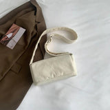 Corduroy Crossbody Bag Casual Purse Square Flip Shoulder Handbag for Women