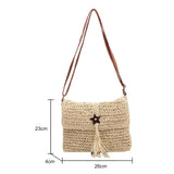 Straw Shoulder Bag Tassel Star Hand Woven Crossbody Small Subaxillary Clutch