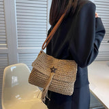 Straw Shoulder Bag Tassel Star Hand Woven Crossbody Small Subaxillary Clutch