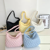 Large Capacity Cloud Bag Lingge Embroidery Down Dumpling Crossbody Bag