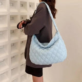 Large Capacity Cloud Bag Lingge Embroidery Down Dumpling Crossbody Bag