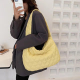 Large Capacity Cloud Bag Lingge Embroidery Down Dumpling Crossbody Bag