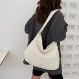 Large Capacity Cloud Bag Lingge Embroidery Down Dumpling Crossbody Bag