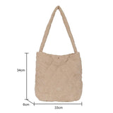 Corduroy Reusable Totes Big Capacity Shoulder Bags