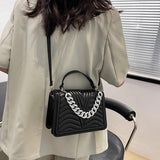 Striped Women Handbags PU Leather Chain Shoulder Bag Texture Shopping Bags