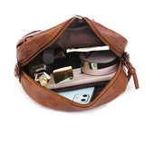 Vintage PU Leather Crossbody Bag Small Shoulder Bag Lady Purse