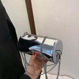Silver Chain Shoulder Bag for Women Crossbody Handbags