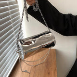 Silver Chain Shoulder Bag for Women Crossbody Handbags