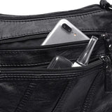 Women Soft Bag Pu Leather Shoulder Bag Washed Leather Crossbody Bag